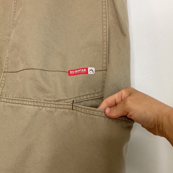 Vintage Levi's Silvertab Pants Mens 40 x 32 Beige Tan Wide Leg Carpenter Y2K - Picture 11 of 16